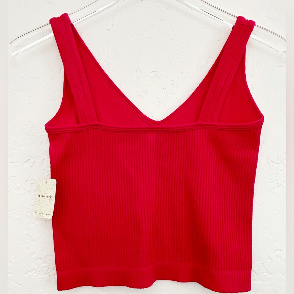 Free People Intimately Red Ribbed Tank Bra Size m/l - Picture 4 of 6